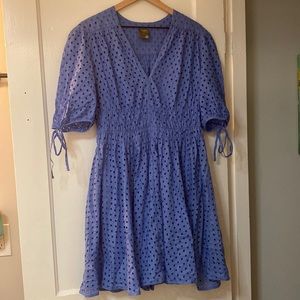 Taylor Eyelet V-Neck Smocked Dress